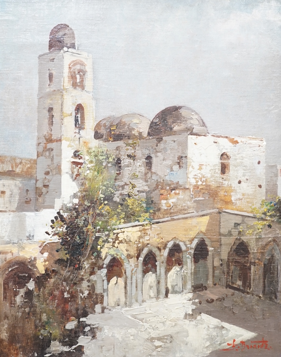 Eastern School, oil on board, Moroccan landscape, indistinctly signed lower right, 43 x 34cm. Condition - good